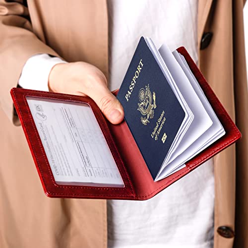 Passport Holder for Travel Women Men (A-Red / Classic(slim))