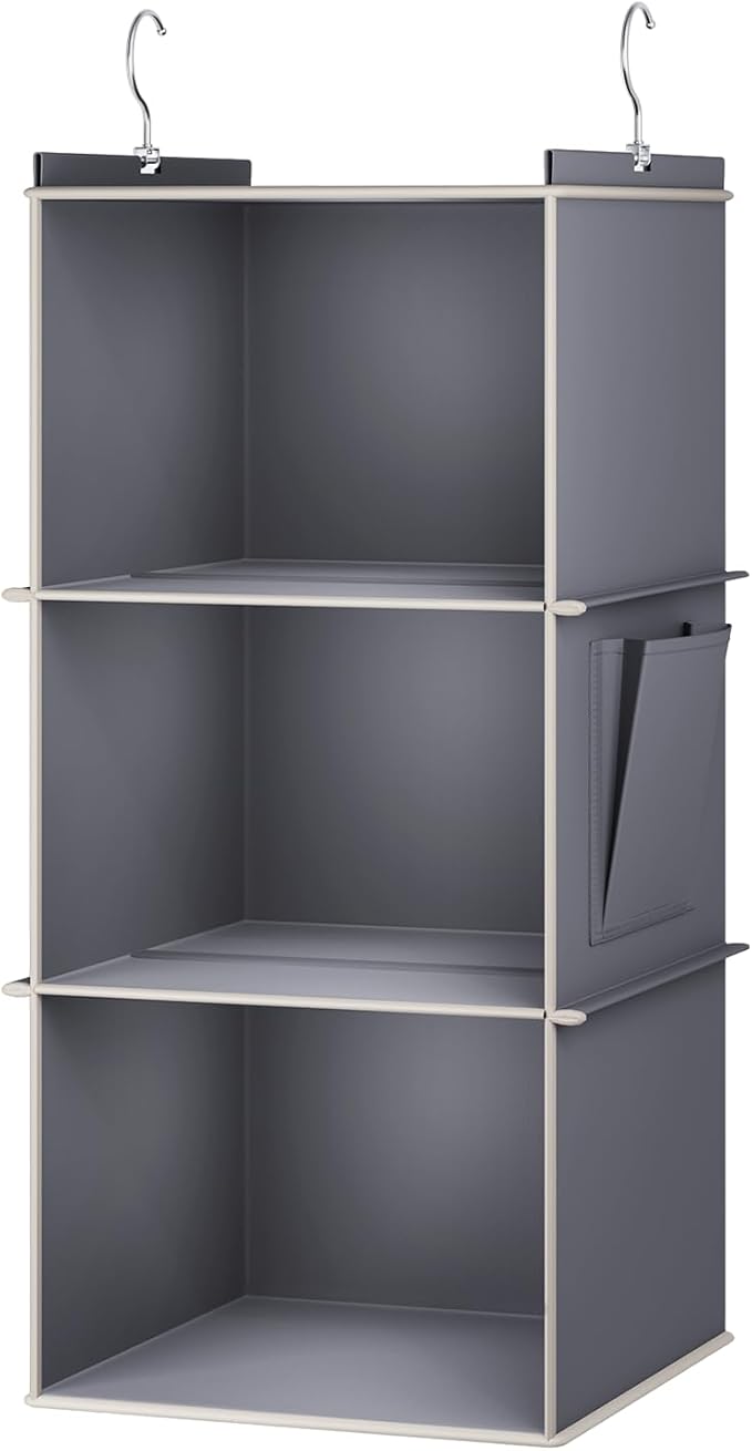 YOUDENOVA Hanging Closet Organizer, 3-Shelf Closet Hanging Storage Shelves - Image 6