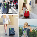 2 Pack Initial Luggage Tags for Suitcases Airplane Travel Essentials (Large P / Green)