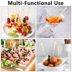 100 Pcs Baseball Bat Cocktail Picks 6.1 Inch Baseball Bat End Bamboo Cocktail Skewers Decorative Fruit Toothpicks for Sport Theme Party Supplies Fruit Sandwich Buffets (Baseball Bat)