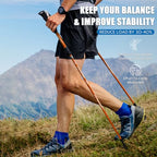 Hiking Poles Collapsible (Orange（110-130cm）)