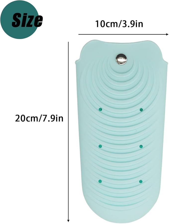 Heat Insulating Silicone Mat Pouch for Hair Styling Tools, Curling & Flat Irons Anti-Slip Travel Cover, Small Portable Straightener Pad for Curler Wands Storage, Hot Waver (Green)
