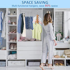 Space Saving Hangers for Clothes 6 Pack Sturdy Metal Hangers Heavy Duty (6 Pack / Silver)