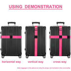 Luggage Straps for Suitcases TSA Approved Travel Belt 4 Pack by Chelmon (Rose Red)