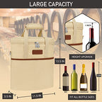 3 Bottle Insulated Leakproof Wine Cooler Bag (Cream Beige)