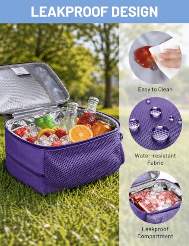 Expandable Small Lunch Box for Men Women Kids Work School Light Purple (Light Purple)