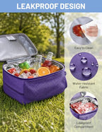 Expandable Small Lunch Box for Men Women Kids Work School Light Purple (Light Purple)