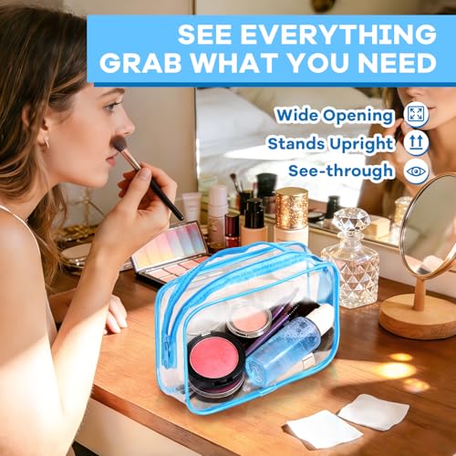 16 Packs Clear Makeup Bag Bulk (16pcs Multicolored-M)