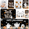 10 Pcs Halloween Ghost Kitchen Decor Accessories Set with Rugs (Black, Orange / Ghost Pumpkins)