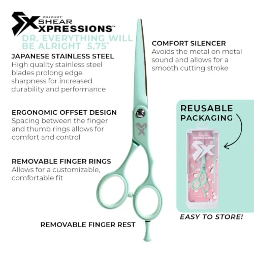 Shear Xpressions It's All Good 5.75" Professional Hair Cutting Scissors (Dr. Everything Will Be Alright - Mint)