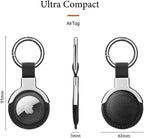 Compatible with AirTag Case Airtag Keyring Leather Protective Case AirTags Loop Holder Air Tags Protective Cover Airtag Key Chain Loop Holders for Luggage Dog Cat Pet Collar (Green)