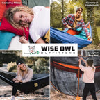 Hammock for Camping Double Hammocks Gear for The Outdoors Backpacking Survival or Travel (Charcoal & Rose / Double)