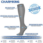Compression Socks for Women & Men Circulation (Large-X-Large / 27 Black/Grey/Blue)