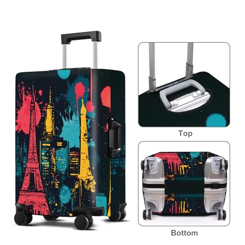 Tower Luggage Cover Washable Suitcase Protector Anti (Tower-4 / L(28-30inch suitcase))