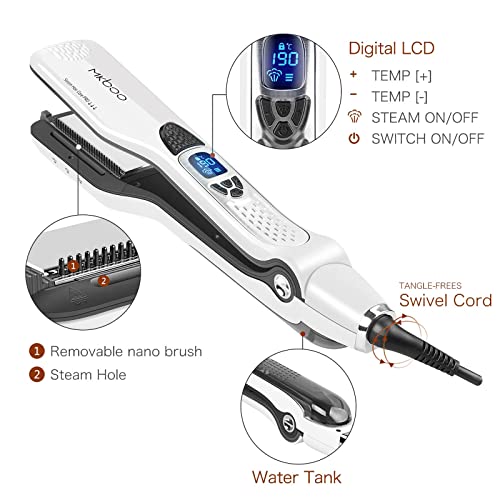 Hair Straightener with Steam (White)