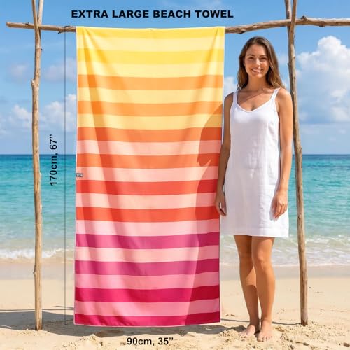 Microfiber Beach Towel (T-sunset Coast / Extra Large(67x35"))