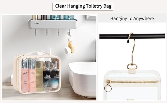 CUBETASTIC Clear Makeup Bags, Travel Make Up Organizer Storage Case, Hanging - Image 7