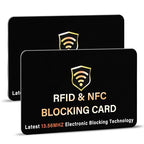 2 Pack RFID Blocking Card for Credit Debit ID Card (Black)