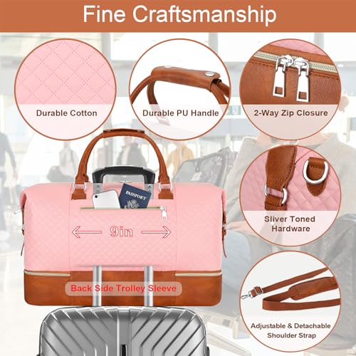 Weekender Bag for Women (Large / 3-Pink)