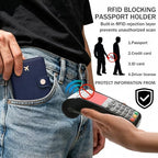 Passport Holder for Travel (Navy Blue)