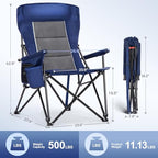 Oversized Camping Chairs High Back Lawn Chair 2 Pack (Navy / Twin Pack)