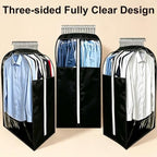 15" Gusseted Garment Bags for Hanging Clothes (Black / 24'' x 15''x 40'')