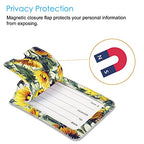 Luggage Tags Privacy Cover ID Label for Travel Bag Suitcase (Sunflower)