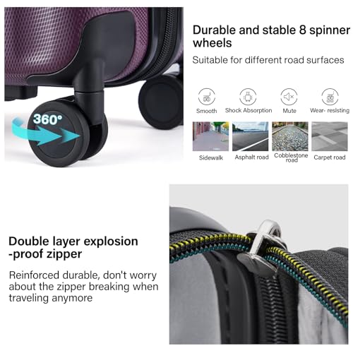 Expandable Hard Shell Luggage Sets (3 Pc Set EXT (20/24/29) / Purple)