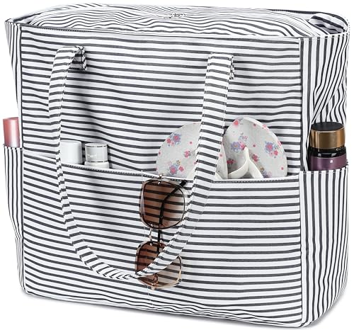 Large Beach Bag for Women (Black and White)