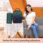 Diaper Bag Backpack with Portable Changing Pad (Colorblock Trio)