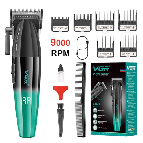 003 Professional Hair Clippers for Men with Clipper Trimmer Set (Green)