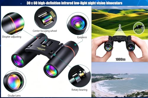 12X25 Mini Binoculars with Case & Strap (Black / 12X25)