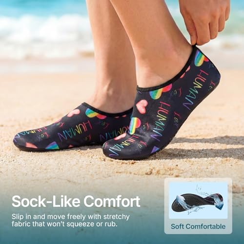 Water Shoes for Women Men Quick (8.5-9.5 Women/7.5-8.5 Men / N-love Rainbow)