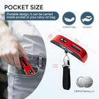 Luggage Scale Digital Suitcase Weight Scale for Travel (Red)