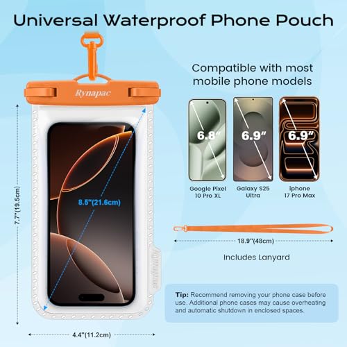 IPX8 Waterproof Phone Pouch ([Orange + Navy])