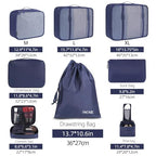 8 Set Packing Cubes Luggage Packing Organizers for Travel Accessories (Indigo / 8 Set)