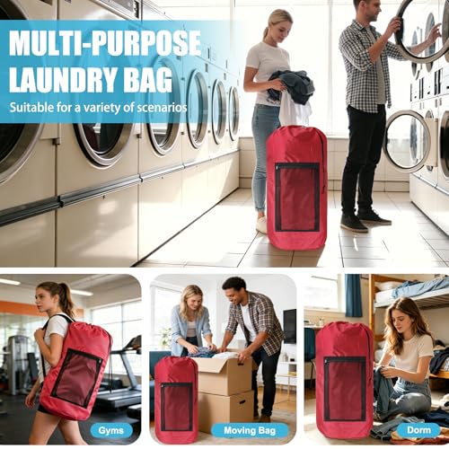 Laundry Bag Backpack (1Pack / Red)