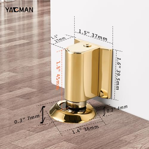 Magnetic Door Stopper Floor Mount (Polished Gold)
