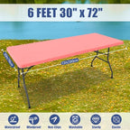 2 Pack Rectangle Spandex Fitted Table Cloth (Coral Red / 72" x 30" (Rectangular))