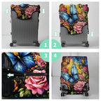 Luggage Cover + Tag (Colorful Rose Butterfly / M)