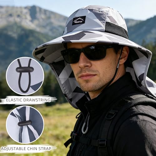 Outdoor Sun Hat for Men Women (1pack-camo Light Grey)