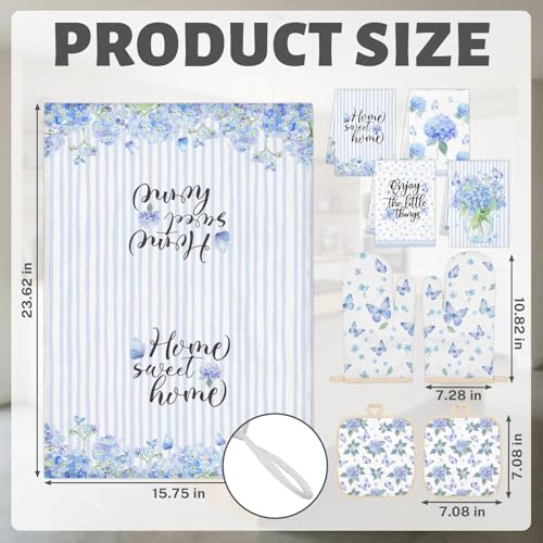 Blue Hydrangea Kitchen Decor Set (Blue Hydrangea)