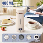 Portable Electric Kettle for Travel 120V (Beige / 0.4 Quarts)