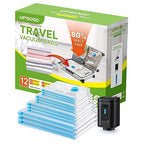 Combo 12 Pack Travel Vacuum Bags with Portable Electric Pump (12 Pack)