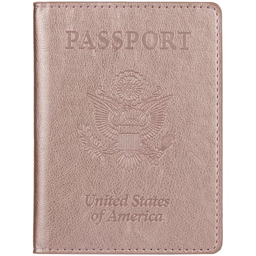 Passport Holder for Travel Women Men (A-Rose gold / Classic(slim))