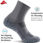 Unisex Cushioned Compression Sport Quarter Socks (X-Large / 4-pairs Grey)