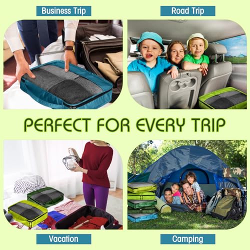 Packing Cubes for Suitcase Large Organizer Bags (Green / Medium)