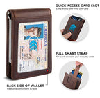 RFID Blocking Slim Bifold Genuine Leather Minimalist Front Pocket Wallets for Men with Money Clip Thin Gift (Texas Brown 1.S)