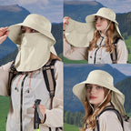 Sun Hat for Men Women with Neck Flap (6 3/4-6 7/8 / 1pack-style2-beige White (With Face Cover))