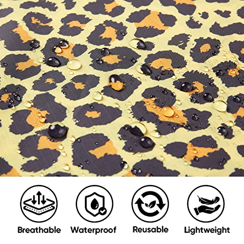 Hooded Rain Poncho for Adults (Leopard)